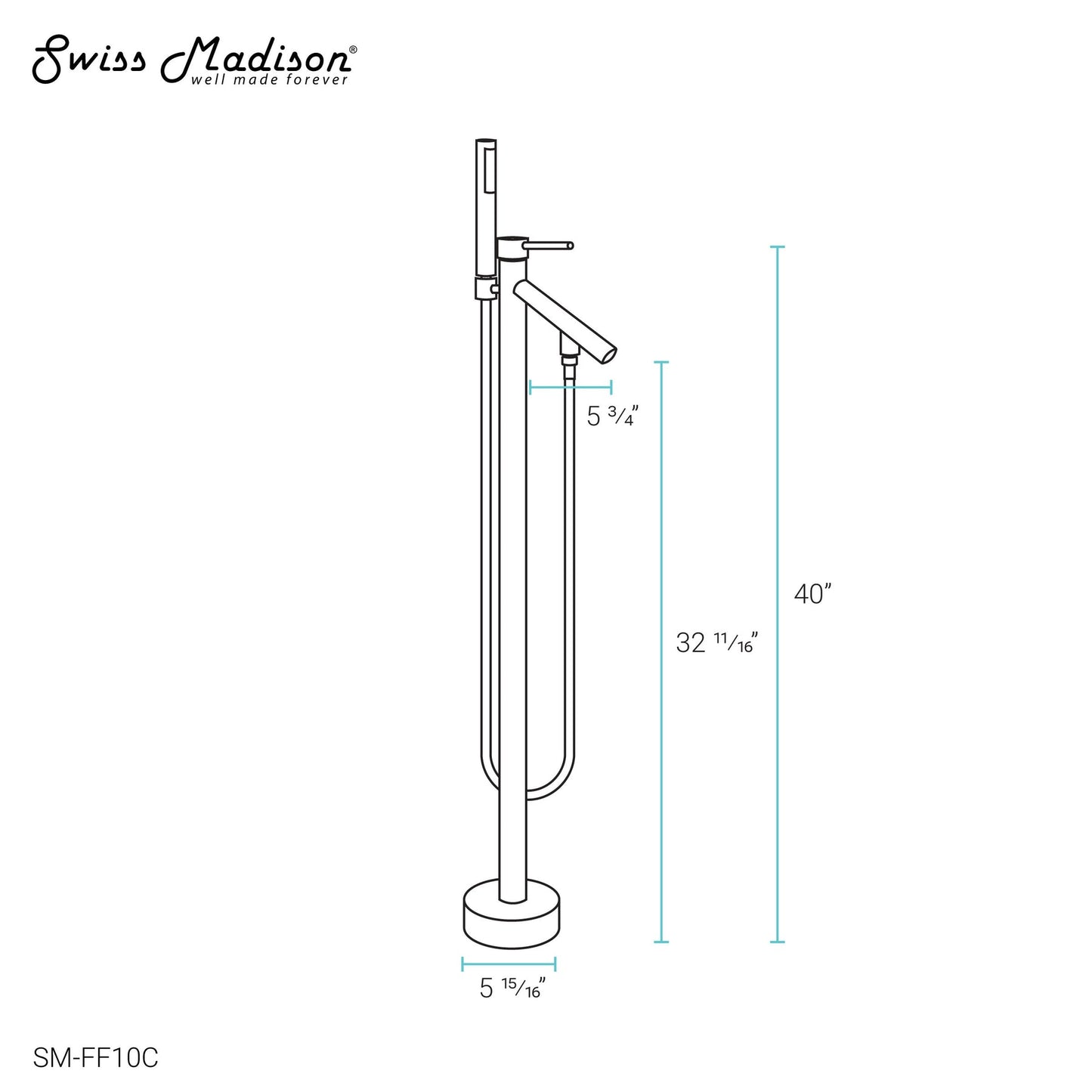 Plaisir Freestanding Bathtub Faucet in Chrome