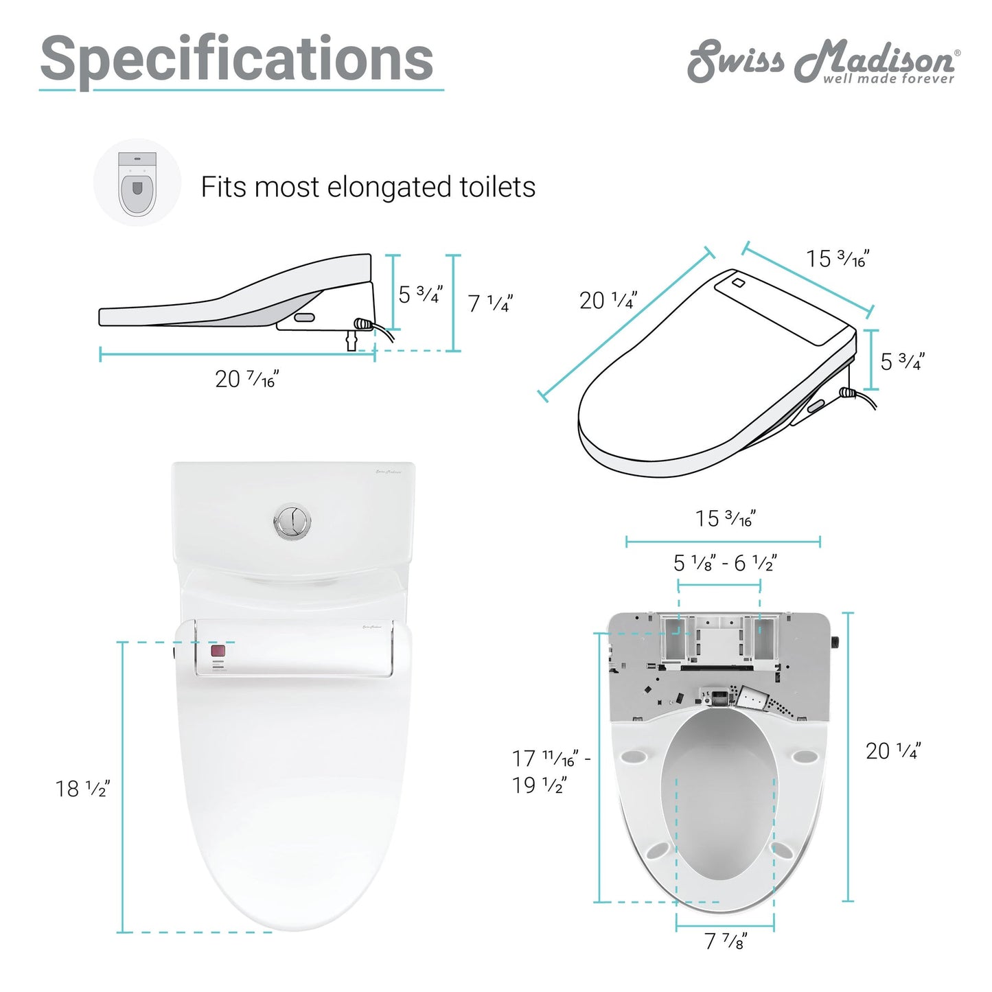 Virage One-Piece Toilet with Vivante Smart Seat Bidet 1.1/1.6 gpf