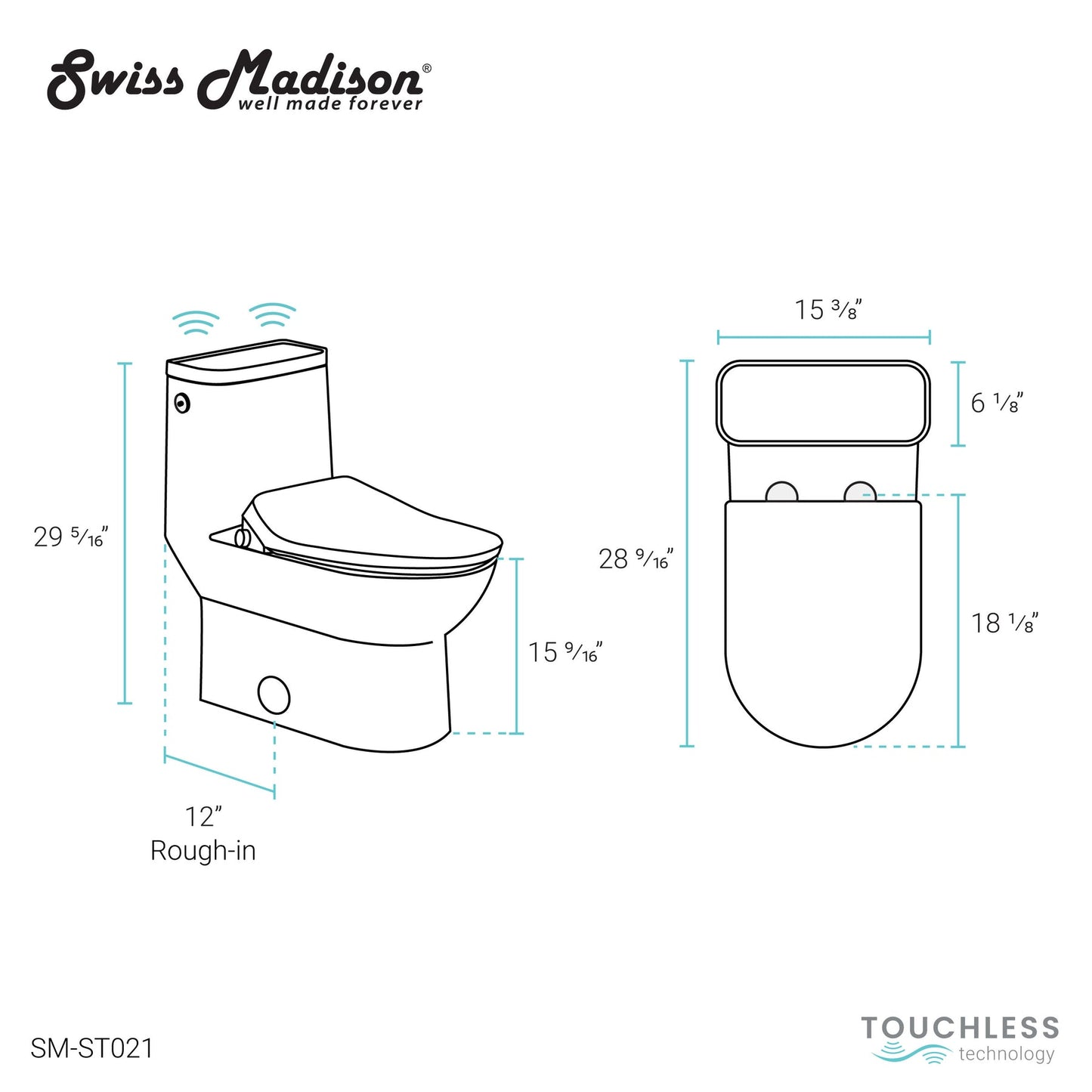 Avancer One-Piece Toilet with Cascade Smart Seat 0.95/1.26 gpf
