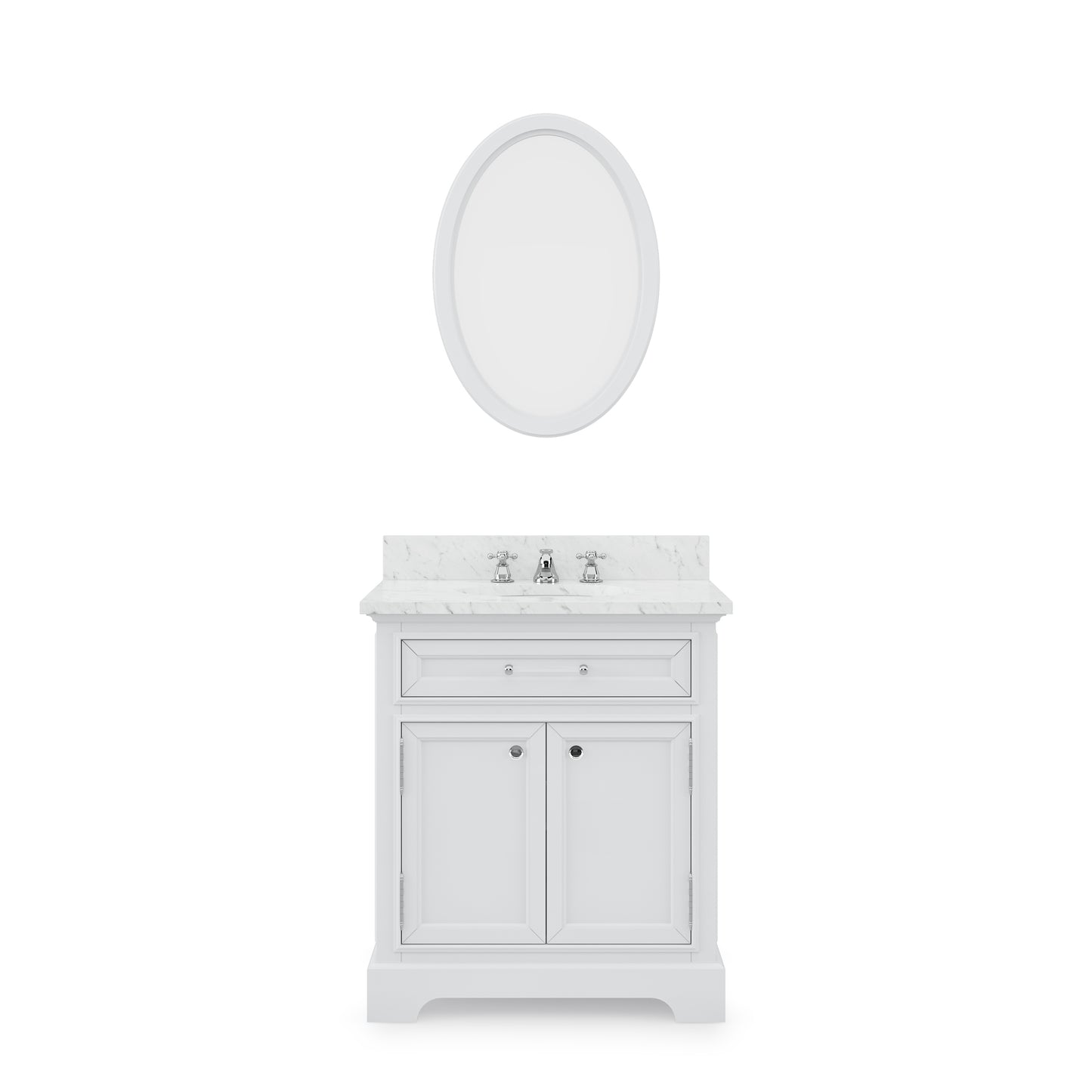 30 Inch Bathroom Vanity, Mirror And Faucet, Derby Collection