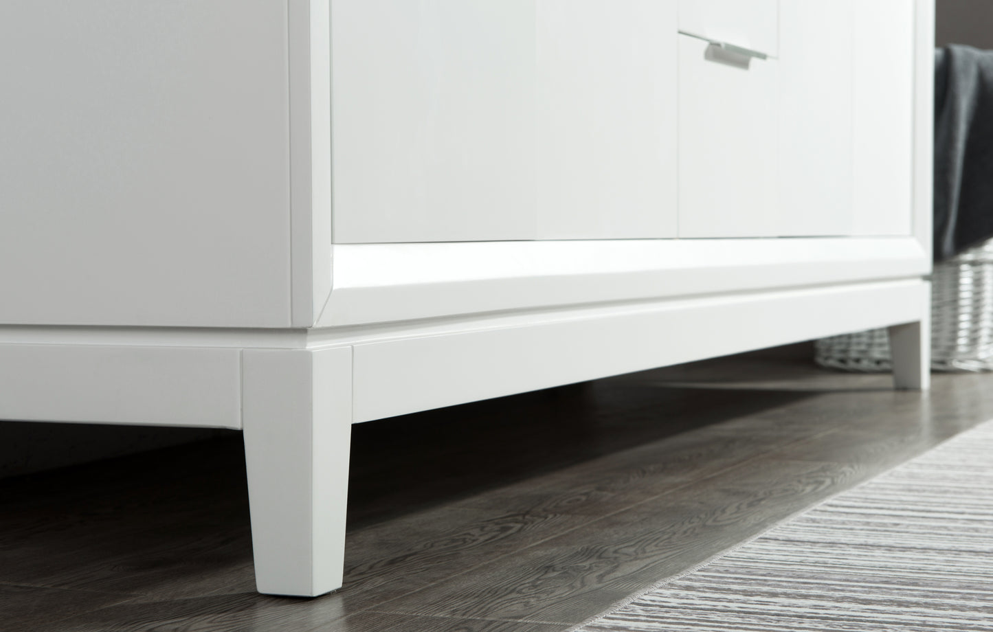 Elizabeth 72-Inch Double Sink Carrara White Marble Vanity In Pure White set