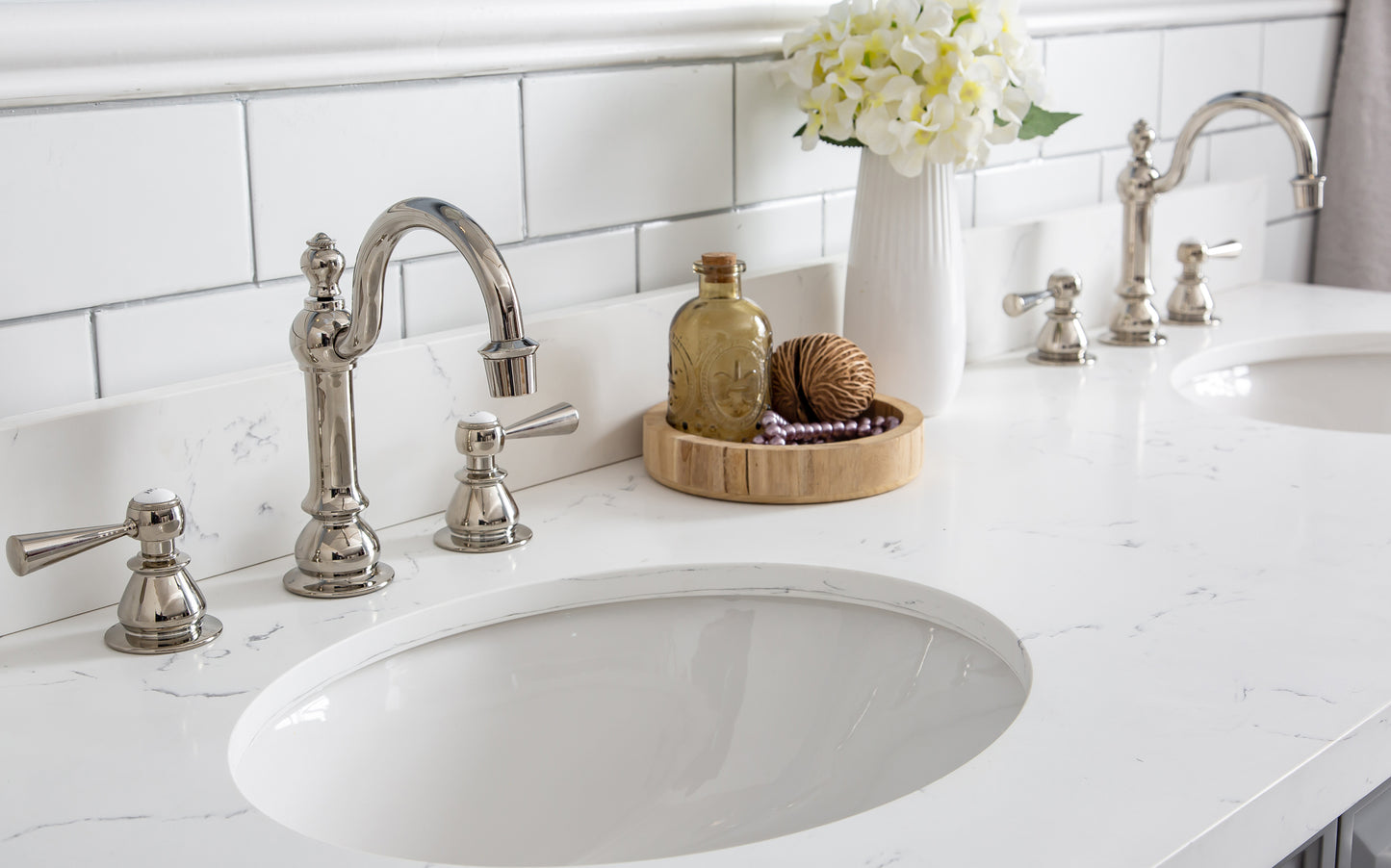 60" Palace Collection Quartz Carrara Bathroom Vanity Sets