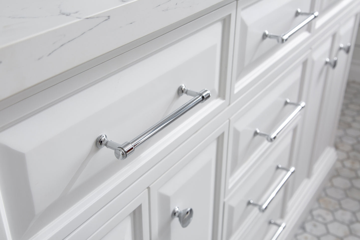 60" Palace Collection Quartz Carrara Bathroom Vanity Sets