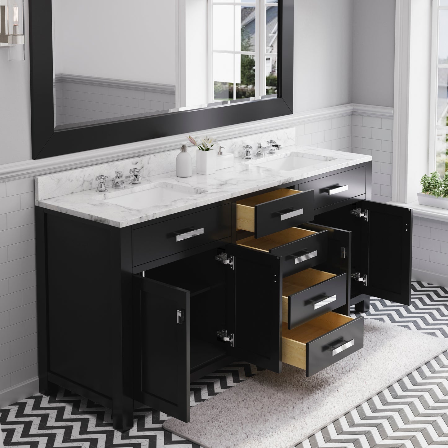 72 Inch Double Sink Bathroom Vanity set. The Madison Collection