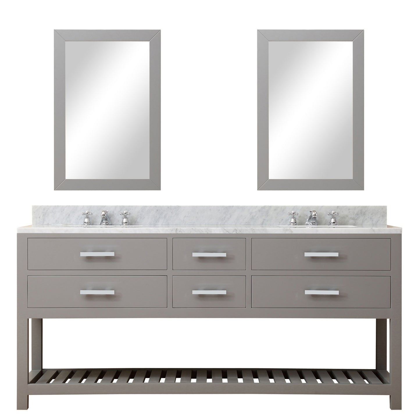 72 Inch Double Sink Bathroom Vanity With Mirror And Faucet From The Madalyn Collection