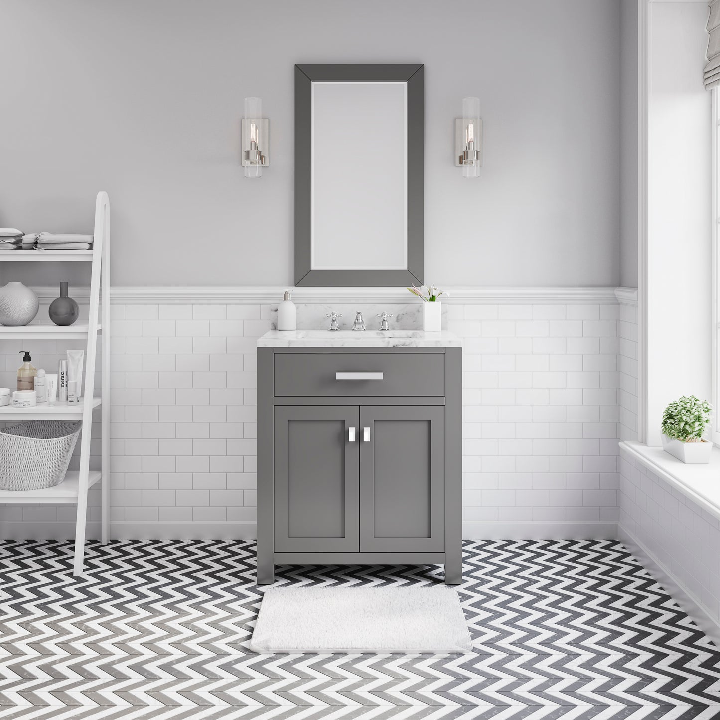 30 Inch Single Sink Bathroom Vanity With Mirror And Faucet From The Madison Collection