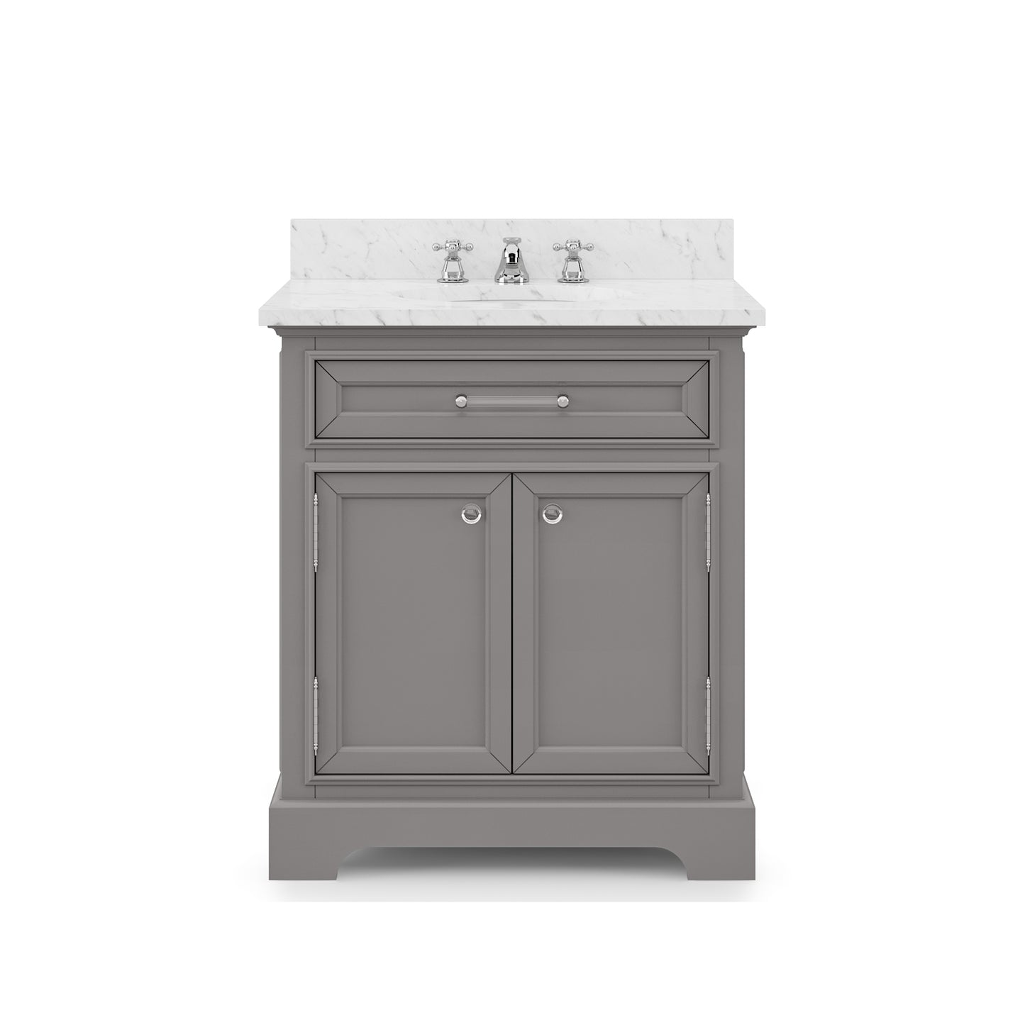 30 Inch Bathroom Vanity, Mirror And Faucet, Derby Collection