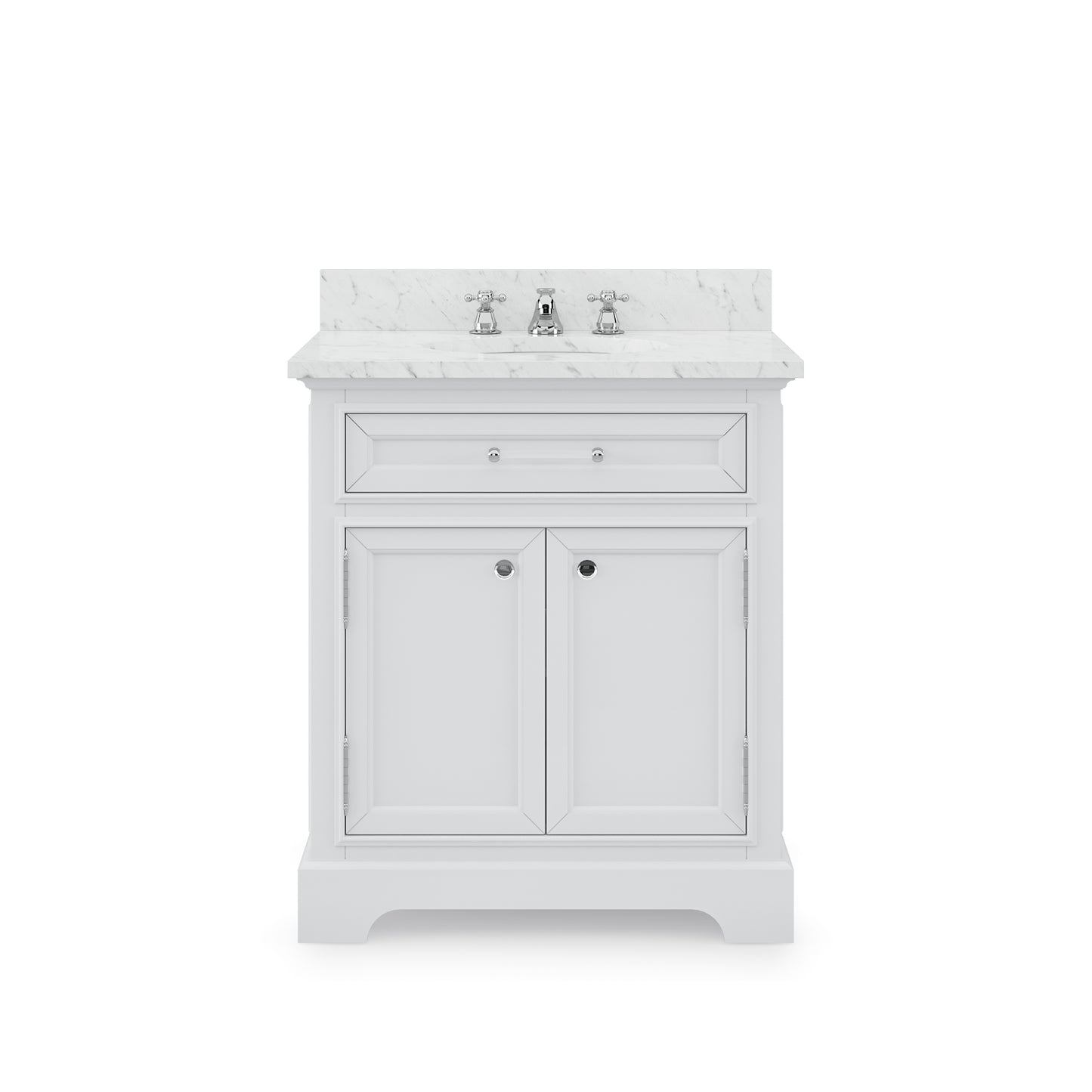 30 Inch Bathroom Vanity, Mirror And Faucet, Derby Collection