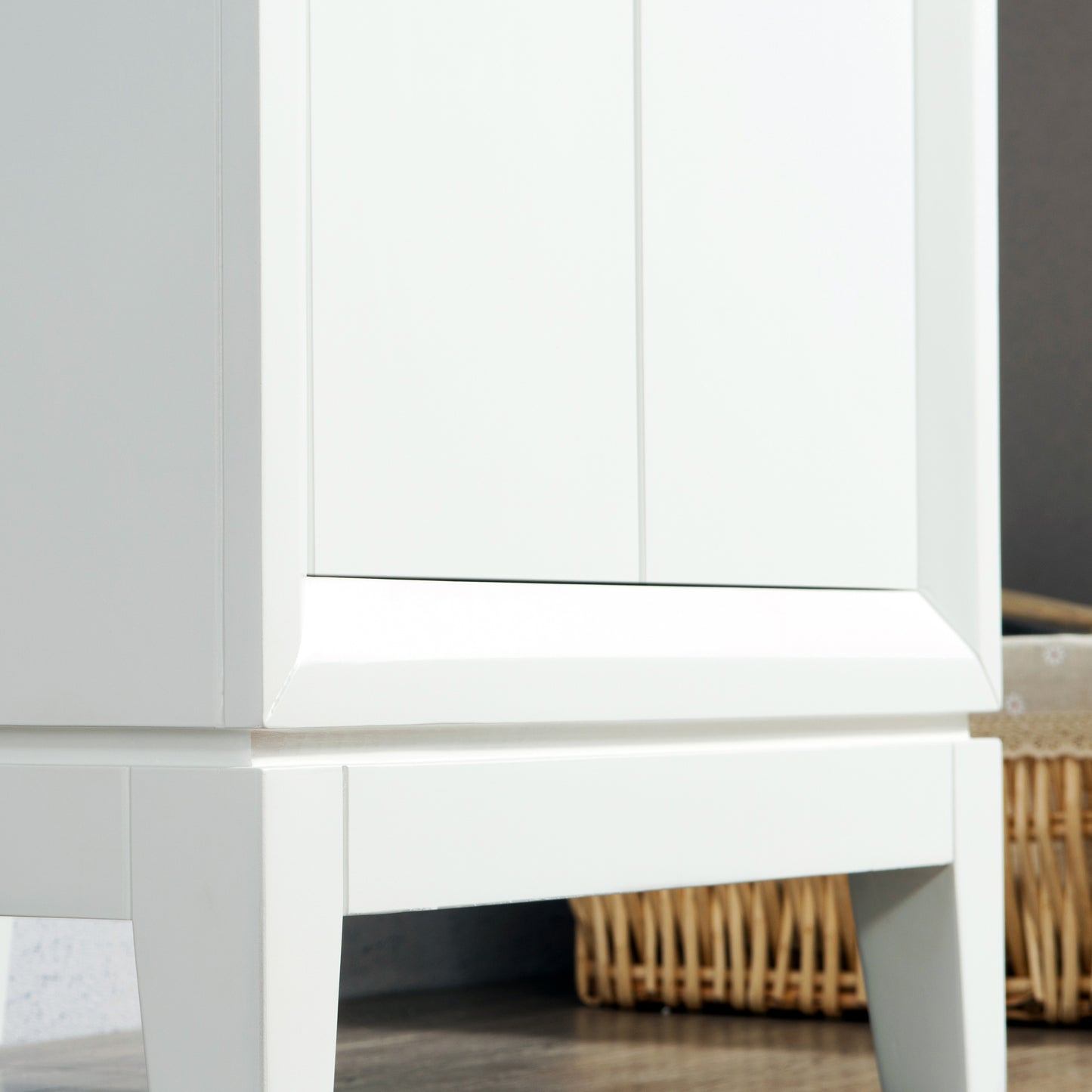 Elizabeth 24-Inch Single Sink Carrara White Marble Vanity In Pure White set