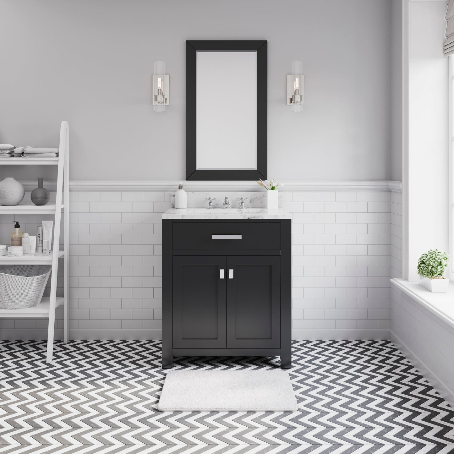 30 Inch Single Sink Bathroom Vanity With Mirror And Faucet From The Madison Collection