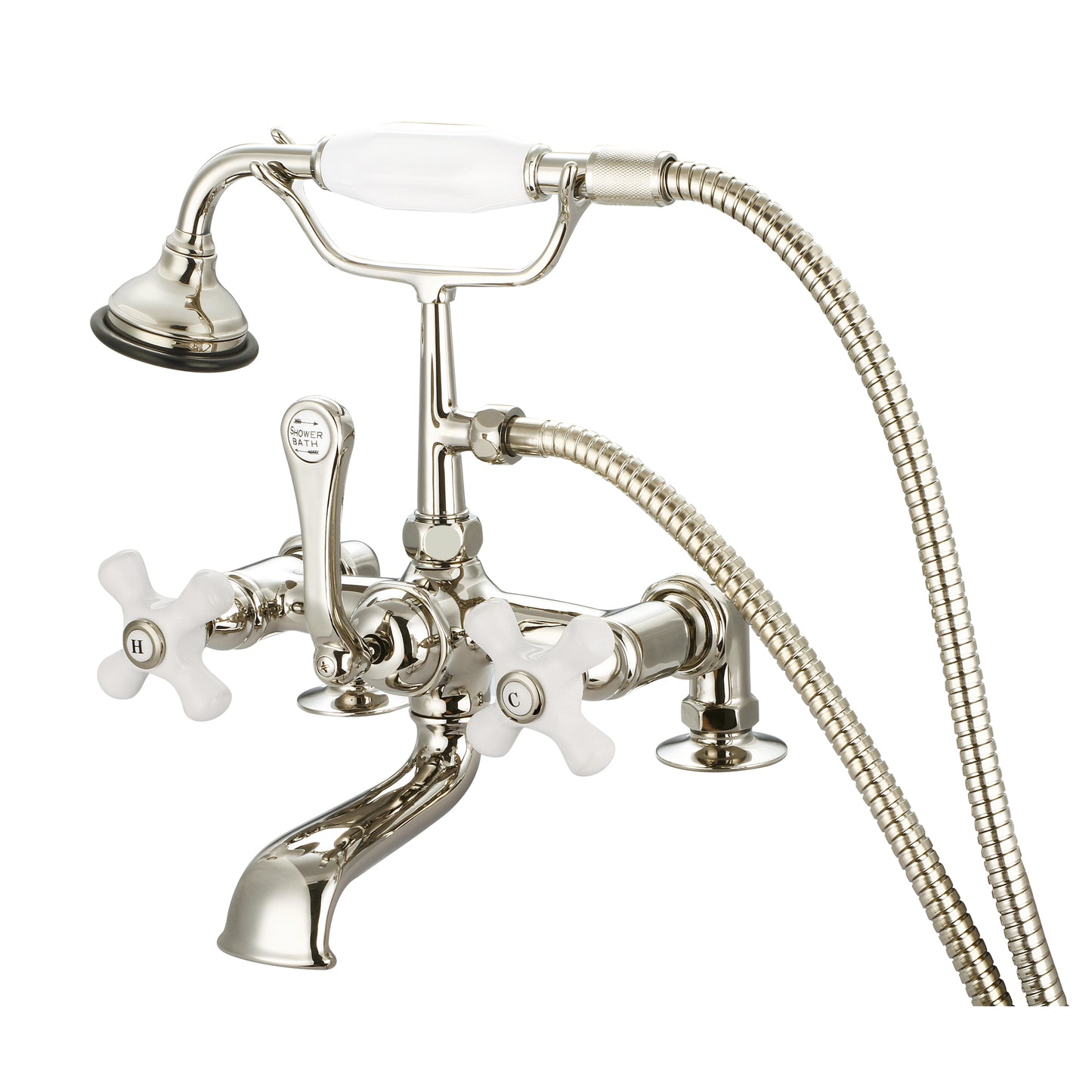 Vintage Classic Tub Faucet in Multi Finish With Lever and Cross Handles
