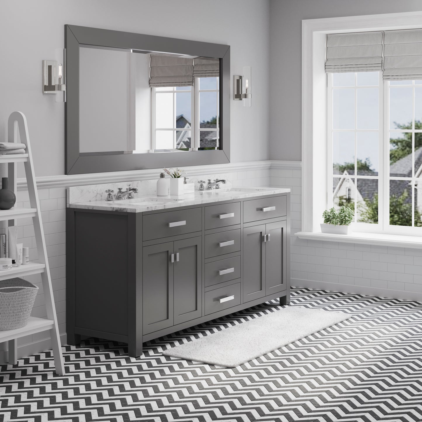 72 Inch Double Sink Bathroom Vanity set. The Madison Collection