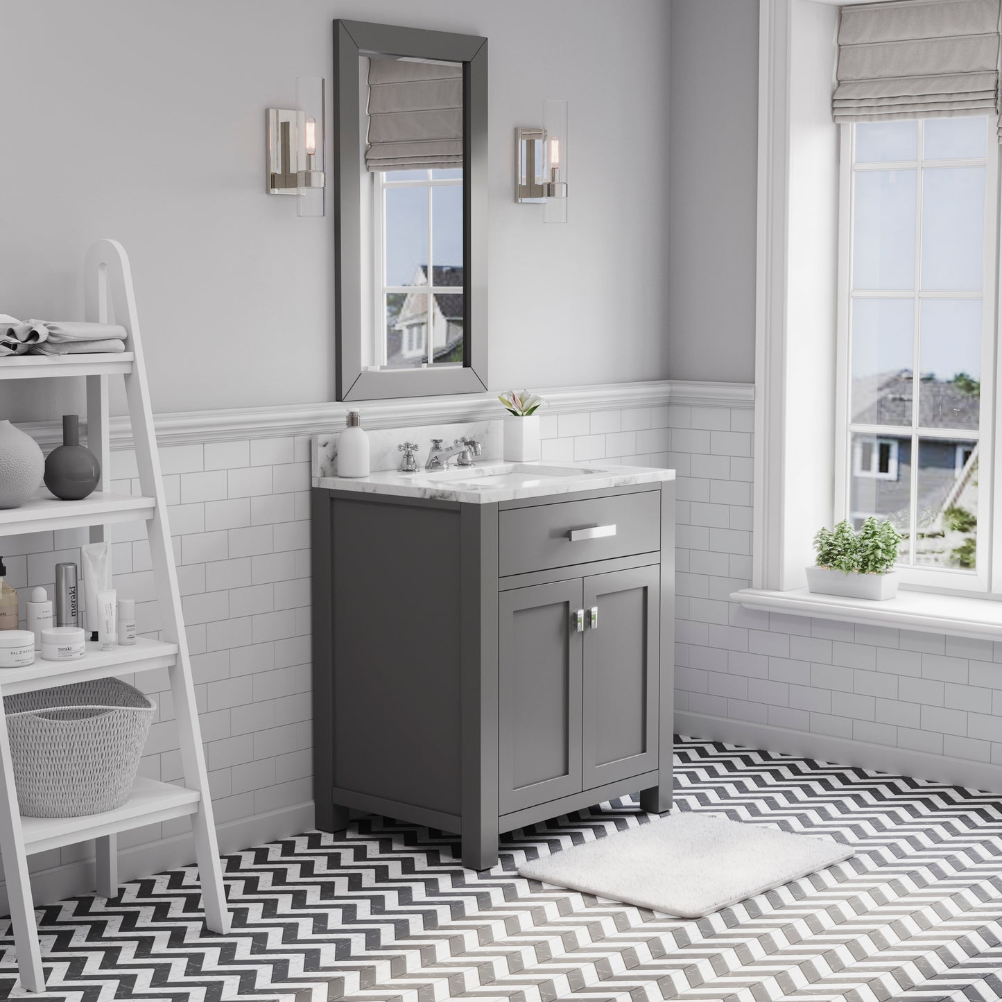 30 Inch Single Sink Bathroom Vanity With Mirror And Faucet From The Madison Collection