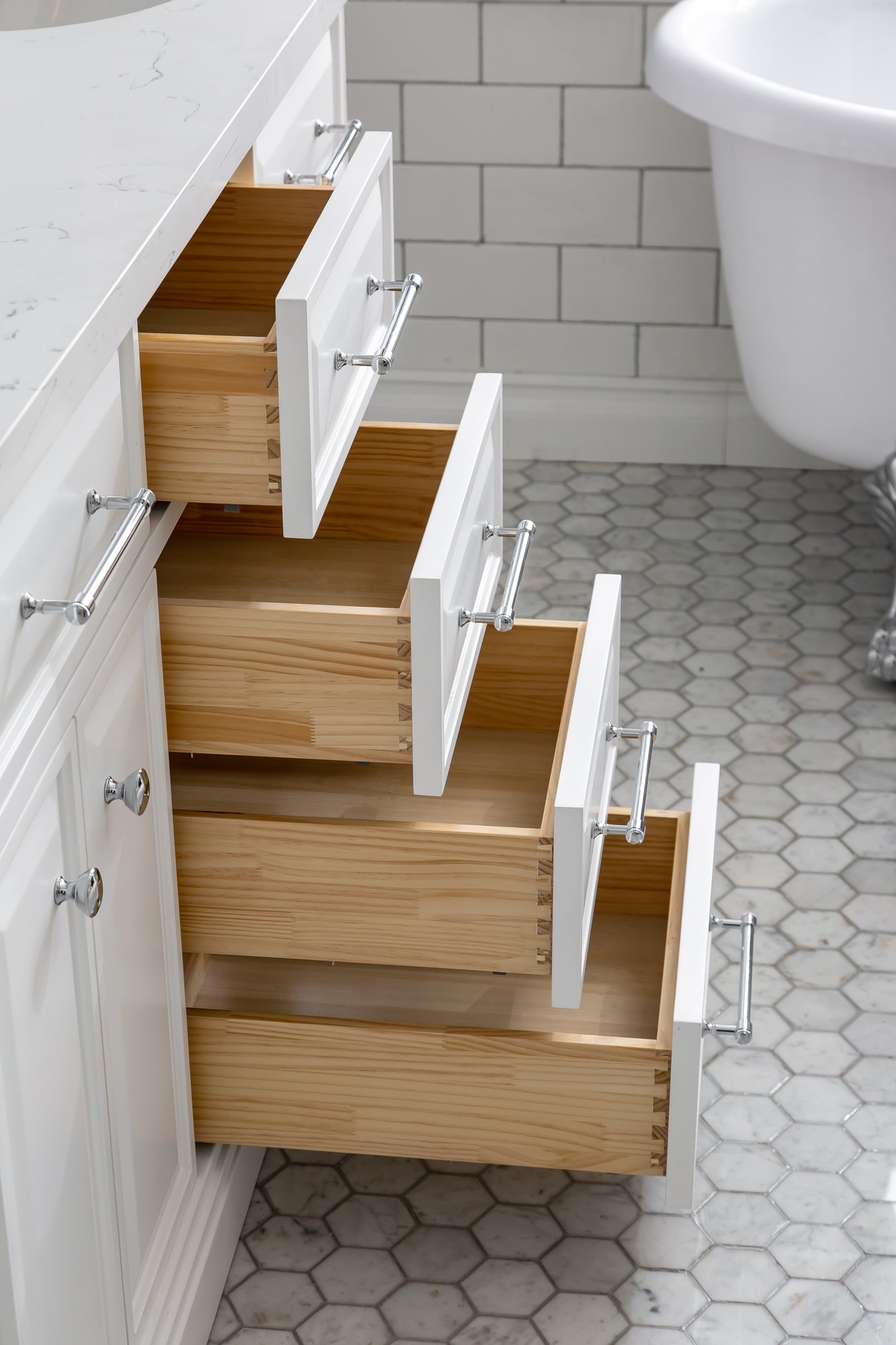 60" Palace Collection Quartz Carrara Bathroom Vanity Sets