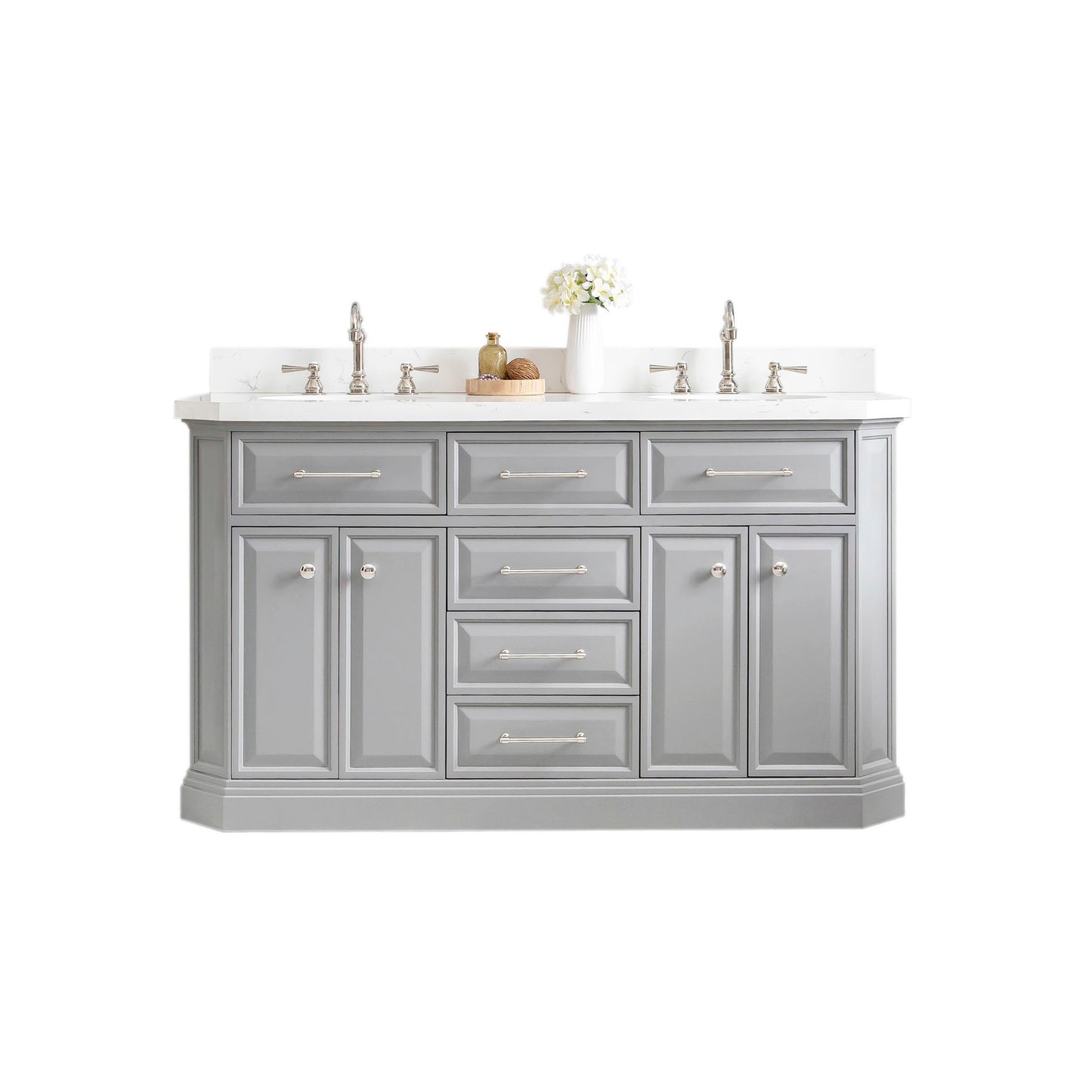60" Palace Collection Quartz Carrara Bathroom Vanity Sets