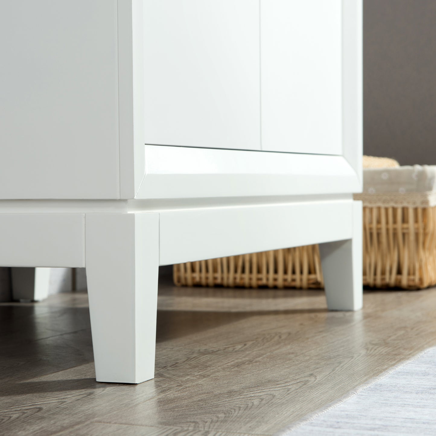 Elizabeth 30-Inch Single Sink Carrara White Marble Vanity In Pure White set