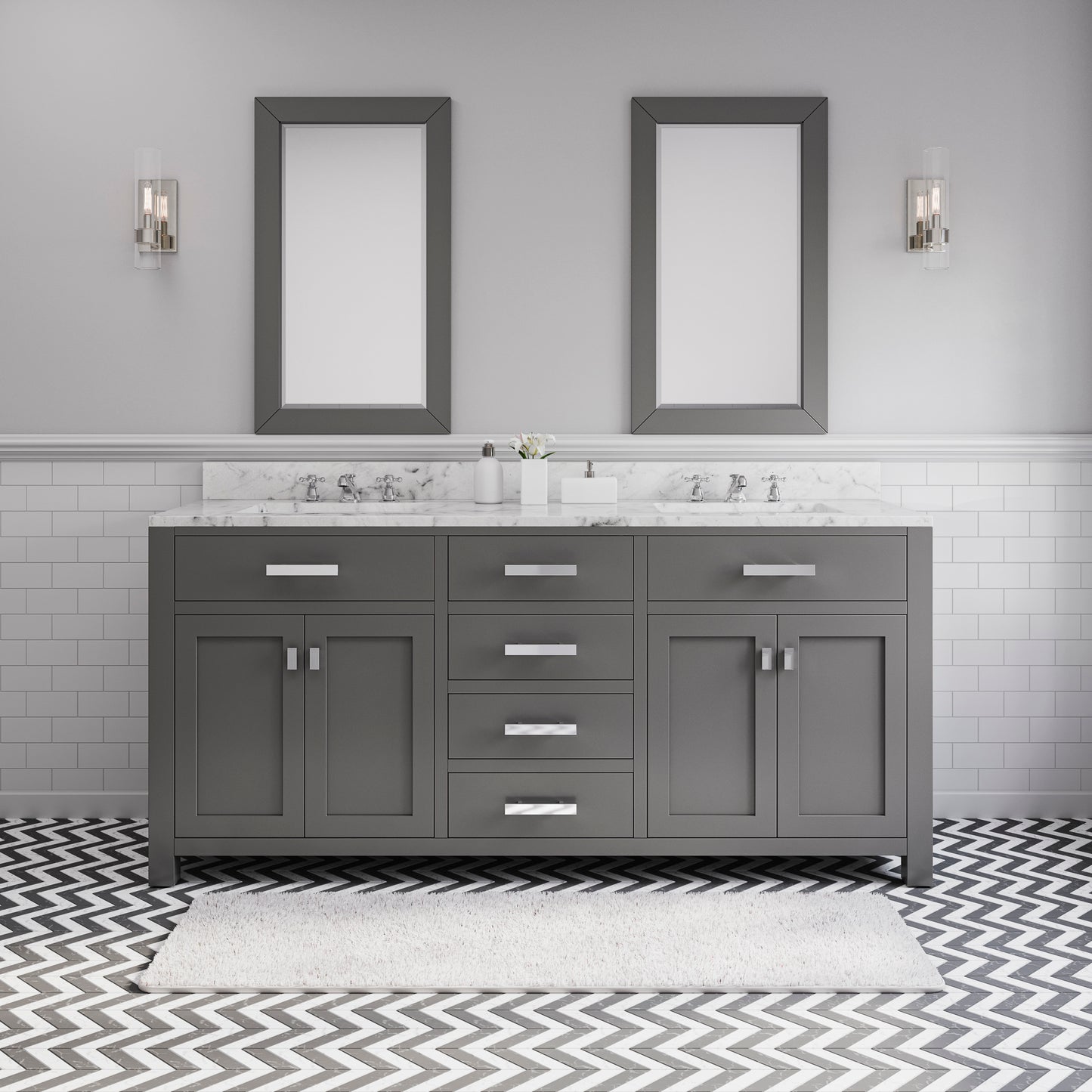 72 Inch Double Sink Bathroom Vanity set. The Madison Collection