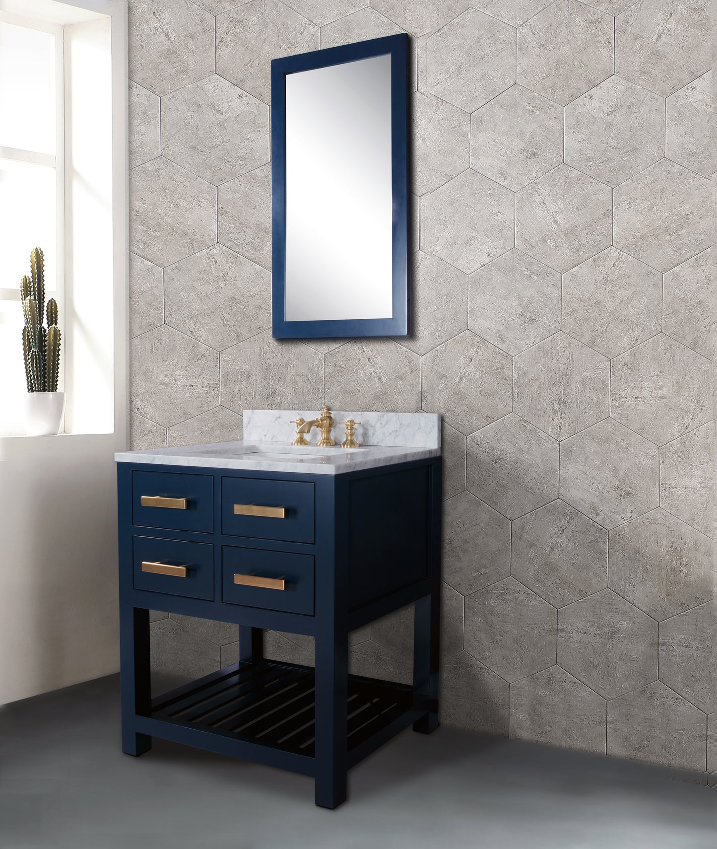 30 Inch Single Sink Bathroom Vanity With Faucet And Mirror From The Madalyn Collection