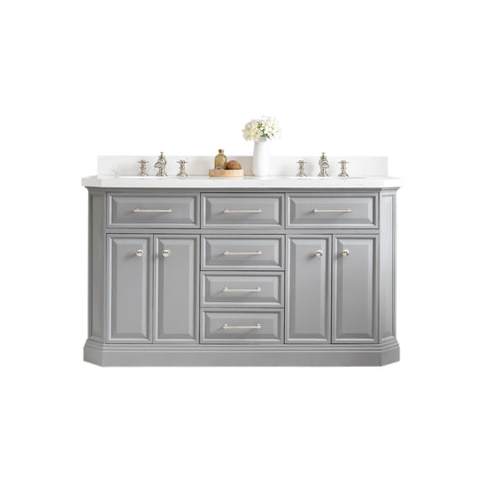 60" Palace Collection Quartz Carrara Bathroom Vanity Sets