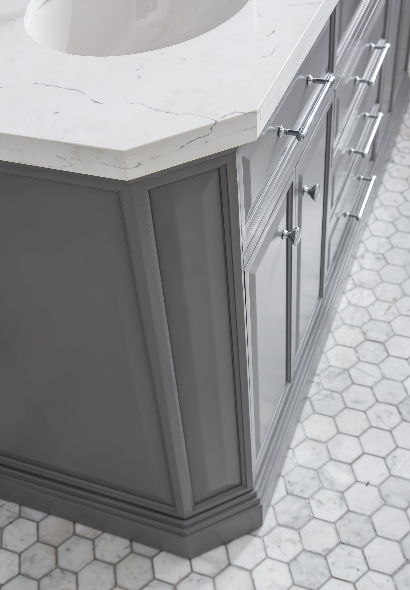 72" Palace Collection Quartz Carrara Multi Color Bathroom Vanity Sets