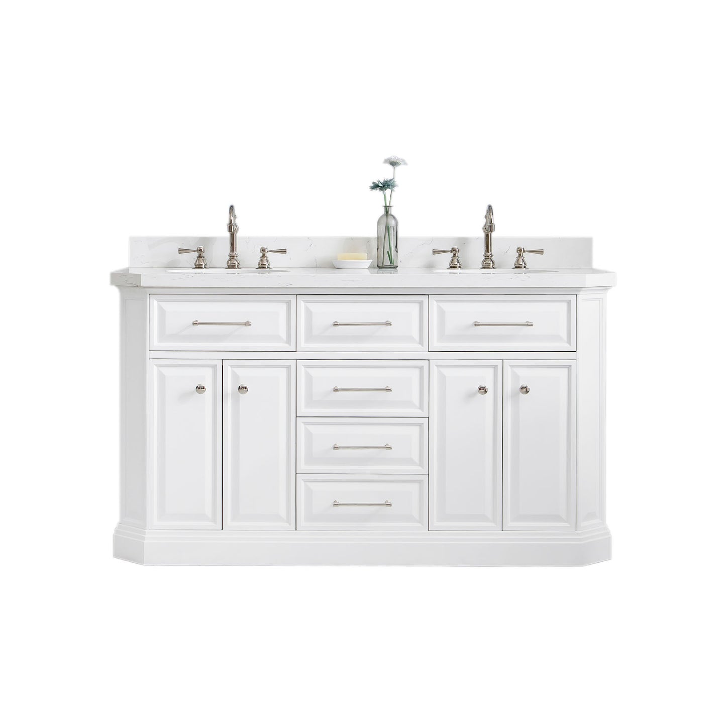 60" Palace Collection Quartz Carrara Bathroom Vanity Sets
