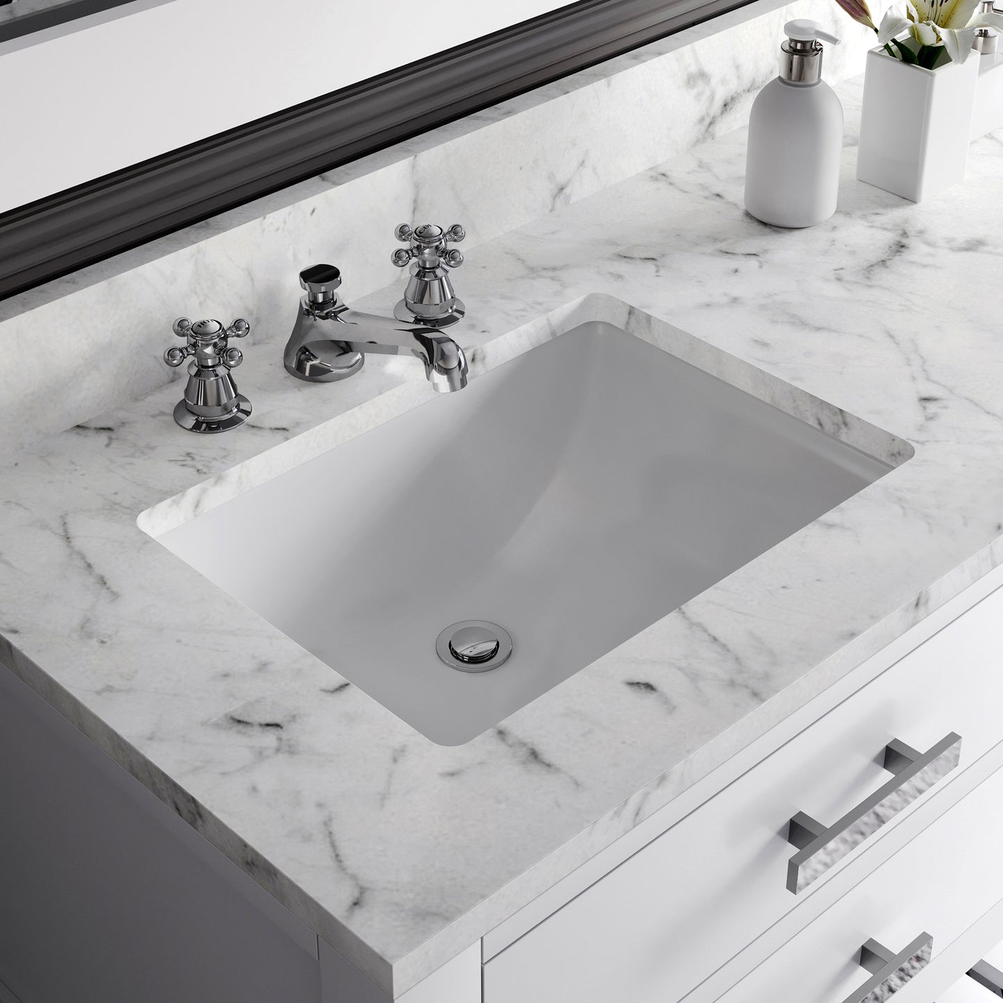 72 Inch Double Sink Bathroom Vanity With Mirror And Faucet From The Madalyn Collection