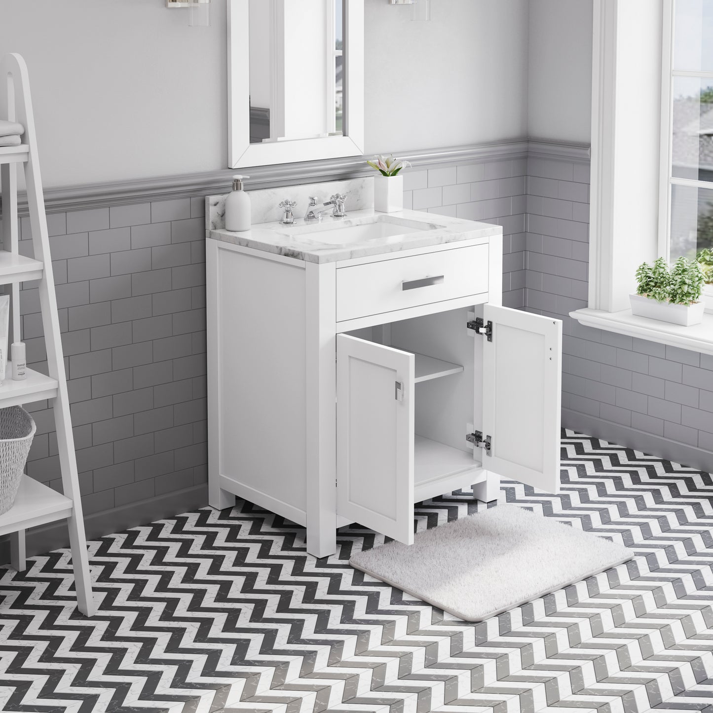30 Inch Single Sink Bathroom Vanity With Mirror And Faucet From The Madison Collection