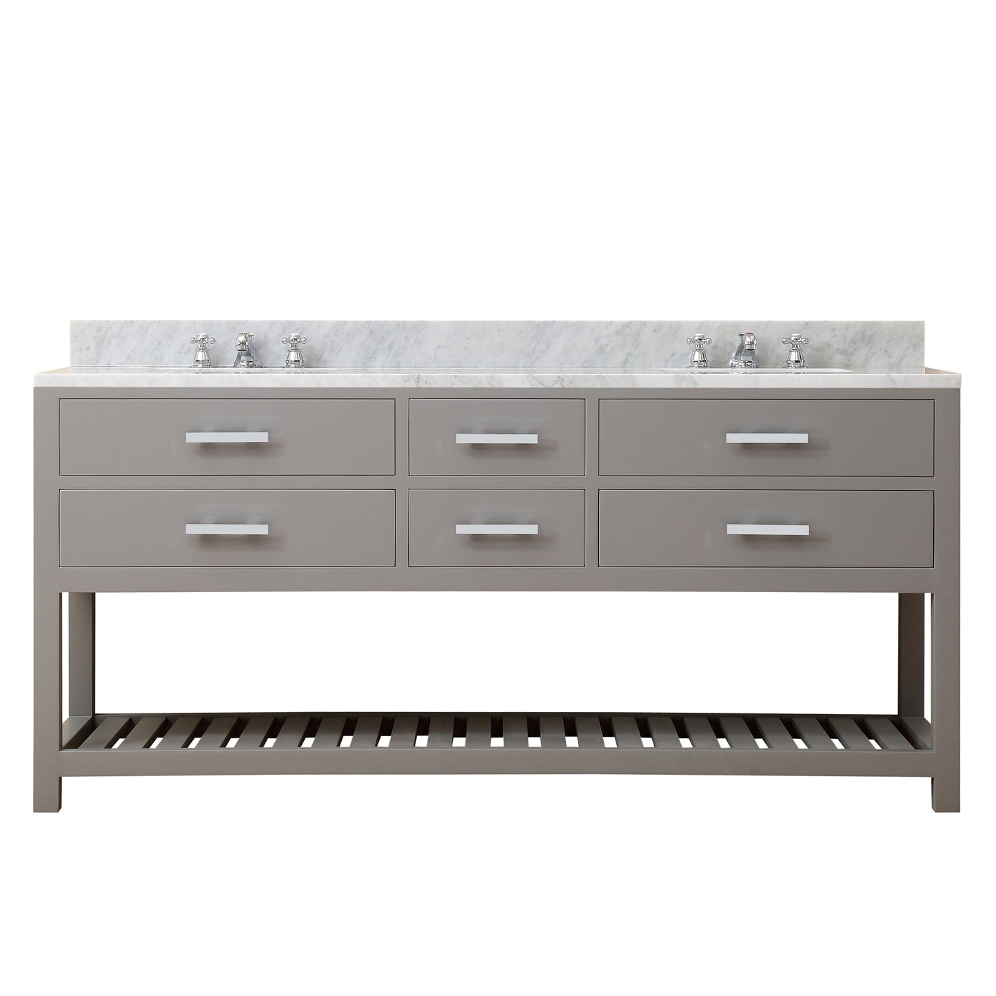 72 Inch Double Sink Bathroom Vanity With Mirror And Faucet From The Madalyn Collection