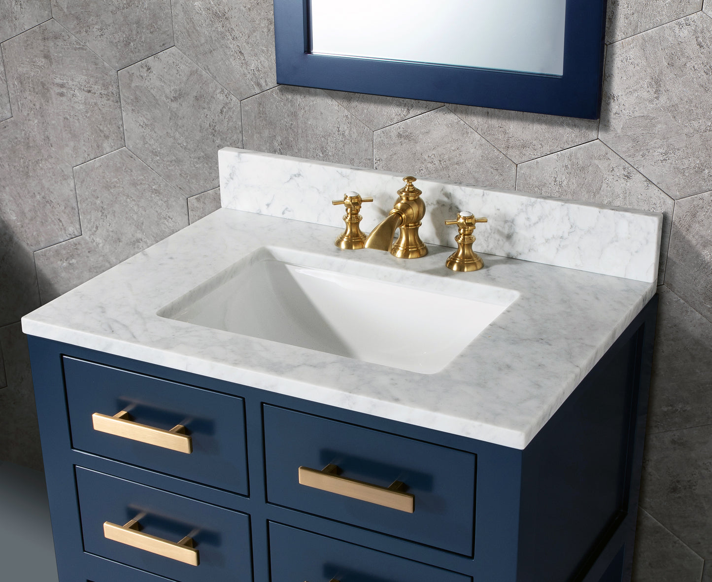 30 Inch Single Sink Bathroom Vanity With Faucet And Mirror From The Madalyn Collection