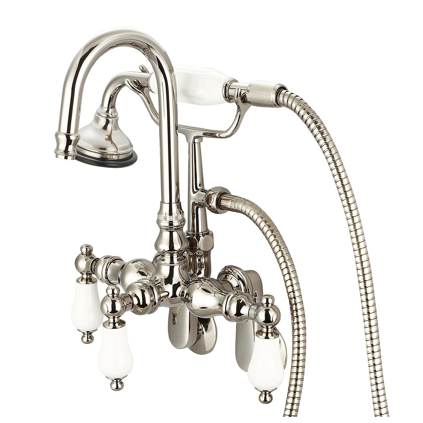 Vintage Classic Adjustable Tub Faucet Multi Finish With Lever and Cross Handles