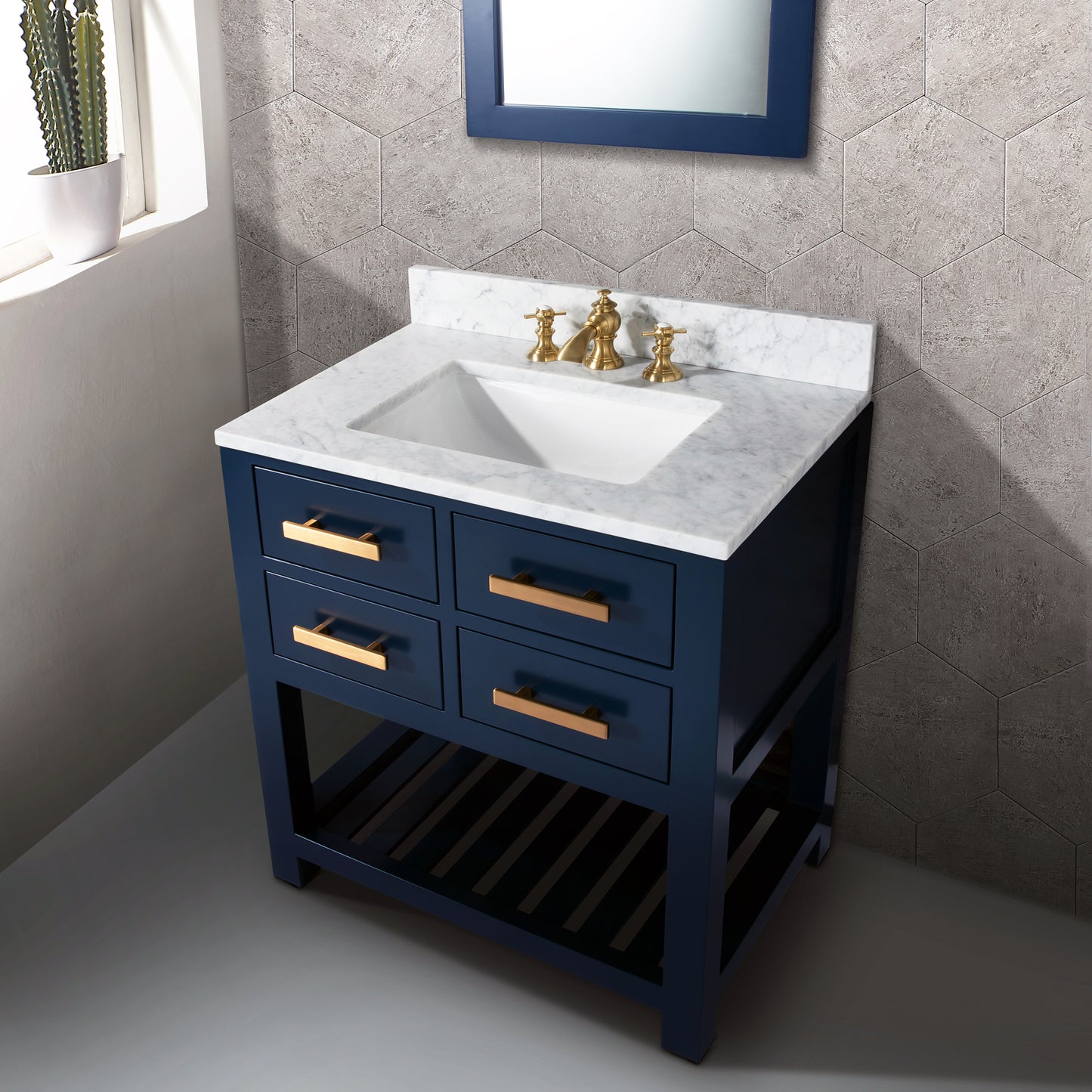 30 Inch Single Sink Bathroom Vanity With Faucet And Mirror From The Madalyn Collection