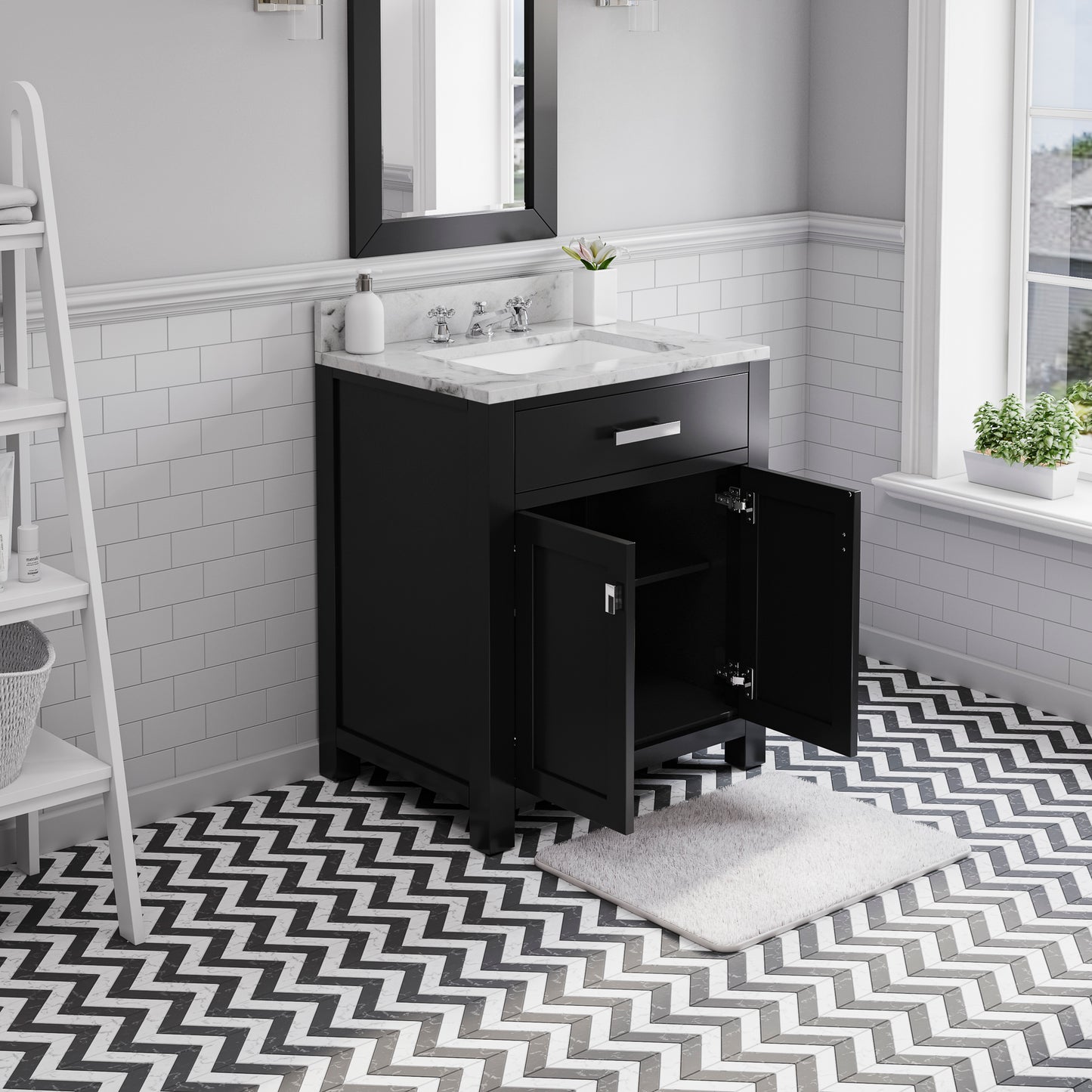 30 Inch Single Sink Bathroom Vanity With Mirror And Faucet From The Madison Collection