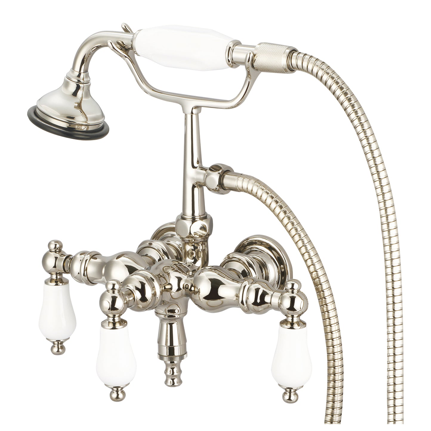 Vintage Classic Wall Mount Tub Faucet With Lever and Cross Handles