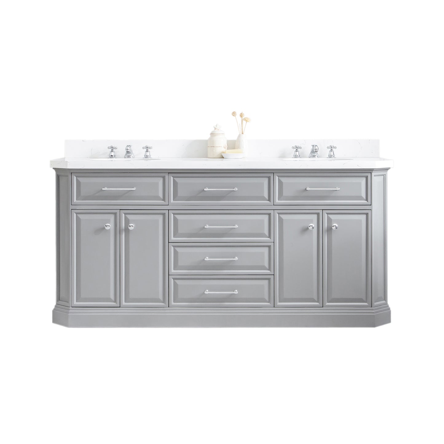 72" Palace Collection Quartz Carrara Multi Color Bathroom Vanity Sets