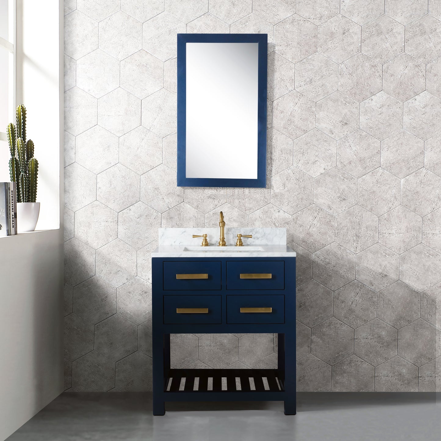 30 Inch Single Sink Bathroom Vanity With Faucet And Mirror From The Madalyn Collection