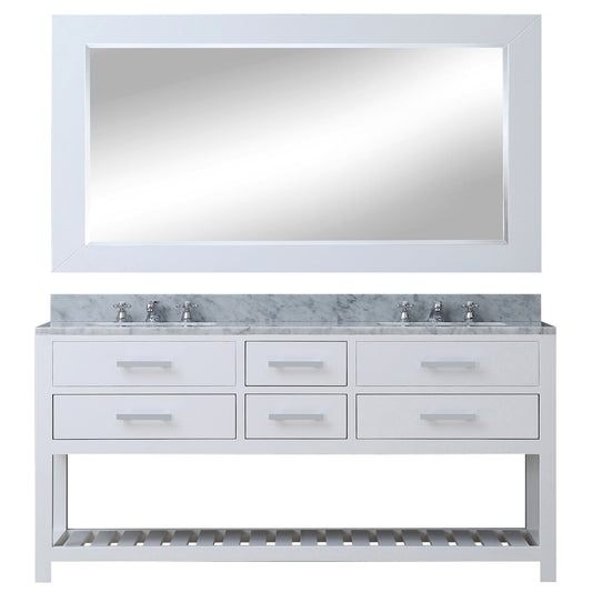 72 Inch Double Sink Bathroom Vanity With Mirror And Faucet From The Madalyn Collection
