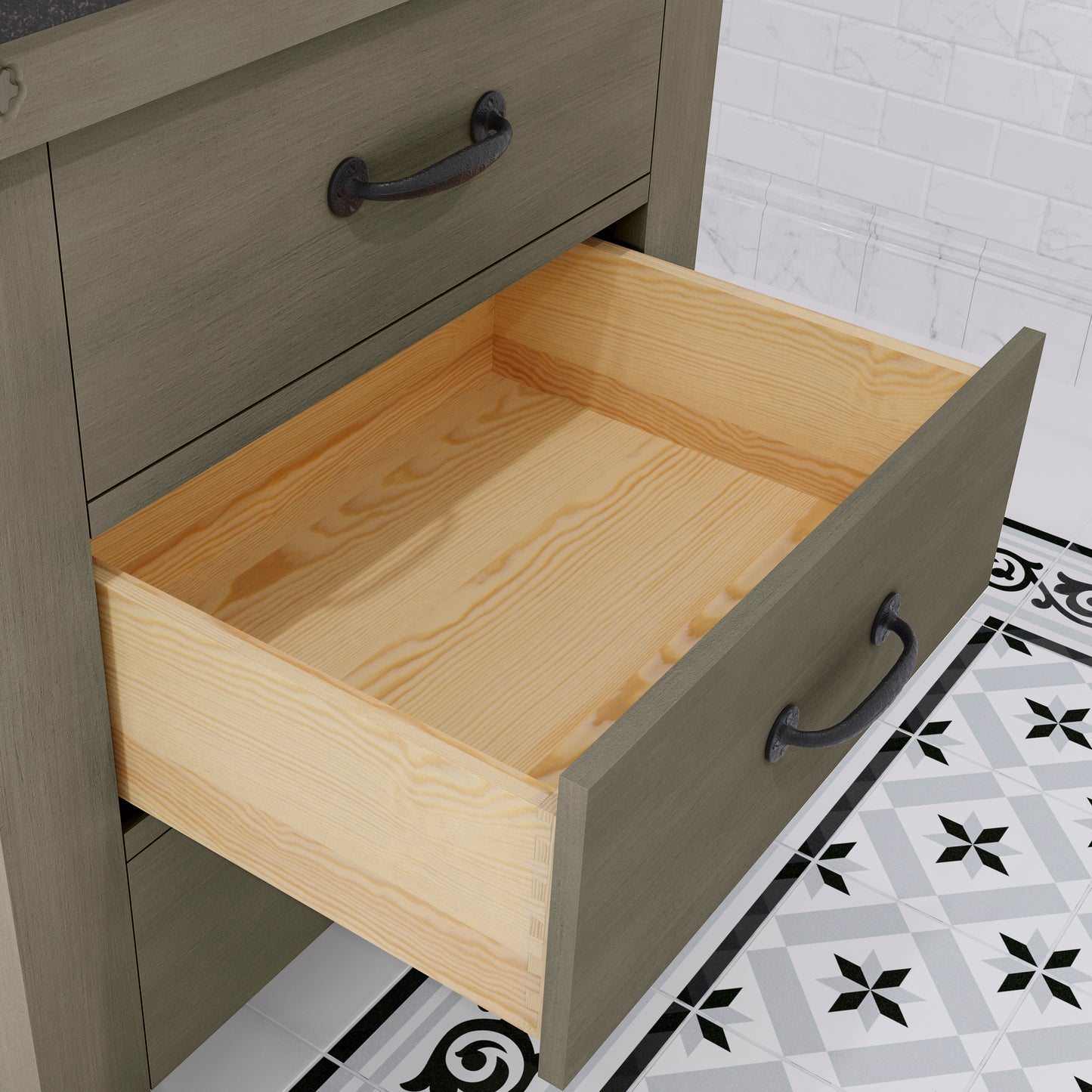 30 Inch Grizzle Grey Single Sink Bathroom Vanity With Mirror And Faucet from The ABERDEEN Collection