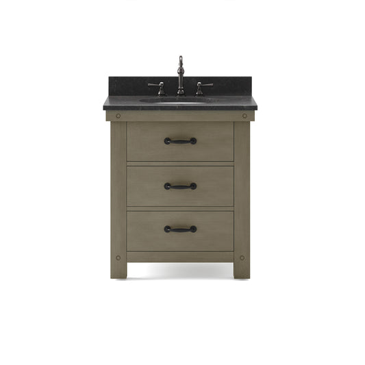 30 Inch Grizzle Grey Single Sink Bathroom Vanity With Mirror And Faucet from The ABERDEEN Collection