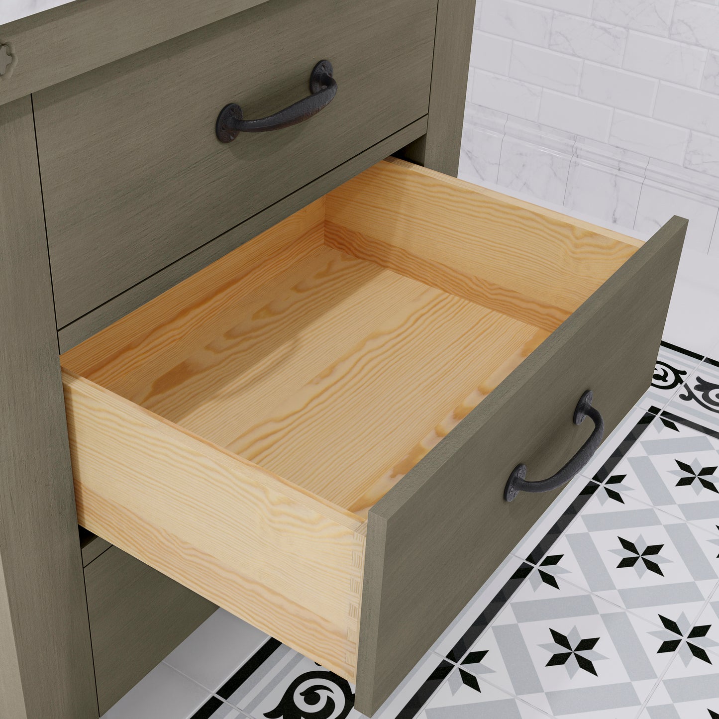 30 Inch Single Sink Bathroom Vanity With Mirror And Faucet From The ABERDEEN Collection