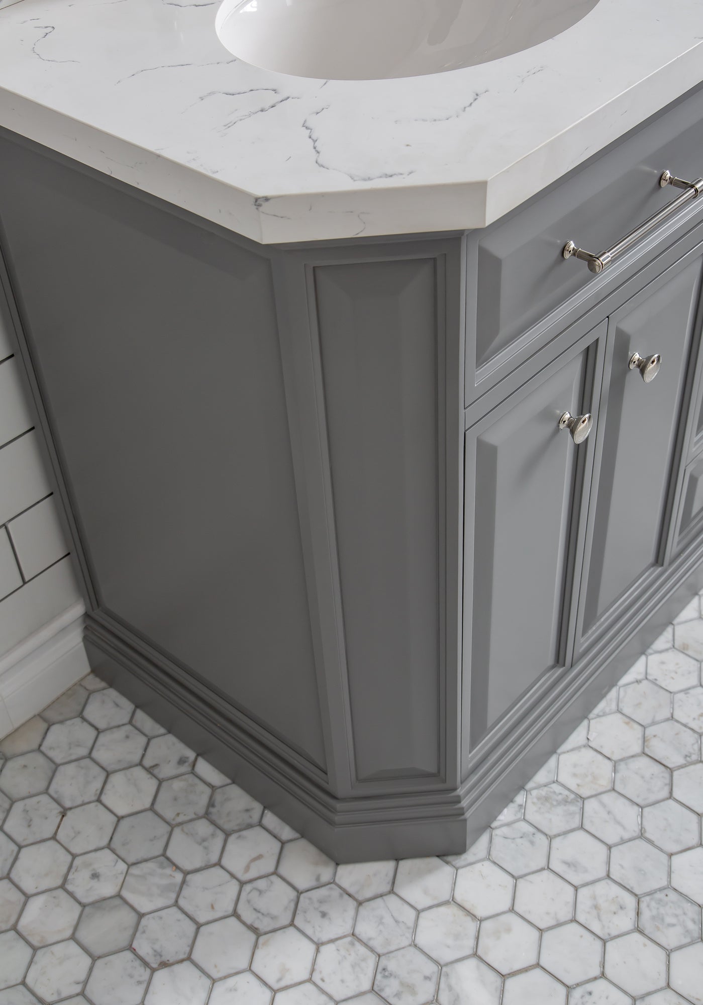 60" Palace Collection Quartz Carrara Bathroom Vanity Sets