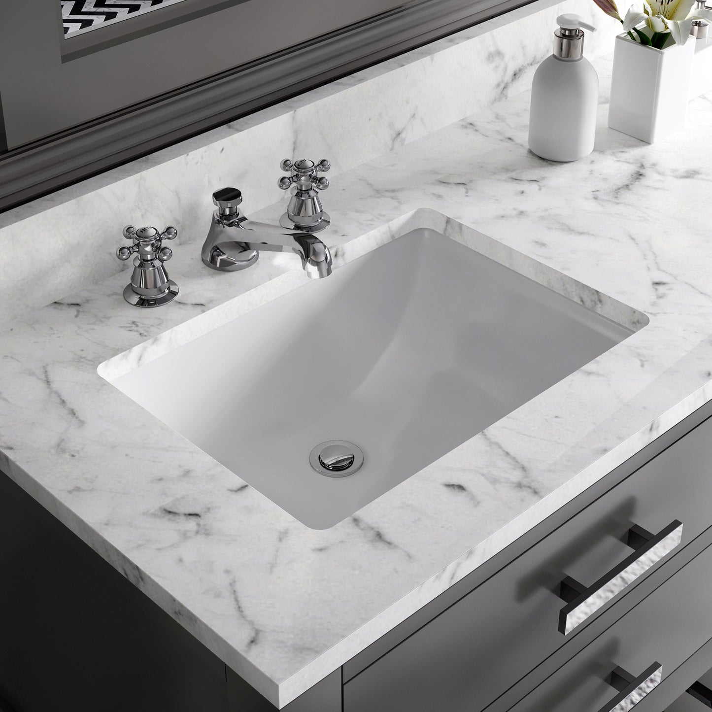 72 Inch Double Sink Bathroom Vanity With Mirror And Faucet From The Madalyn Collection