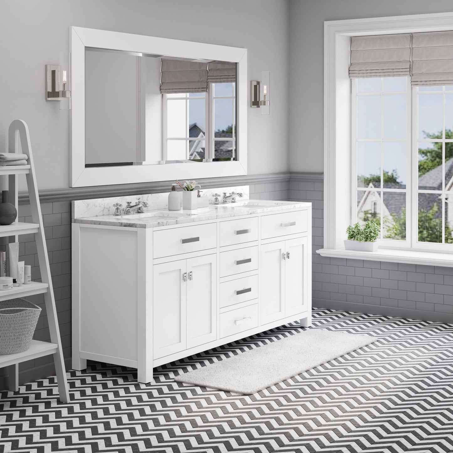 72 Inch Double Sink Bathroom Vanity set. The Madison Collection