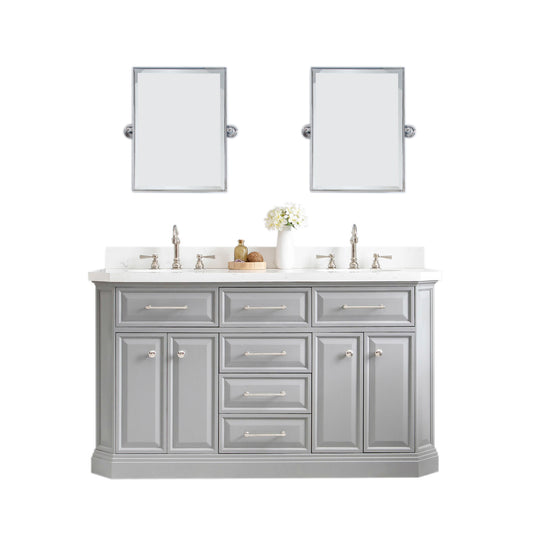 60" Palace Collection Quartz Carrara Bathroom Vanity Sets