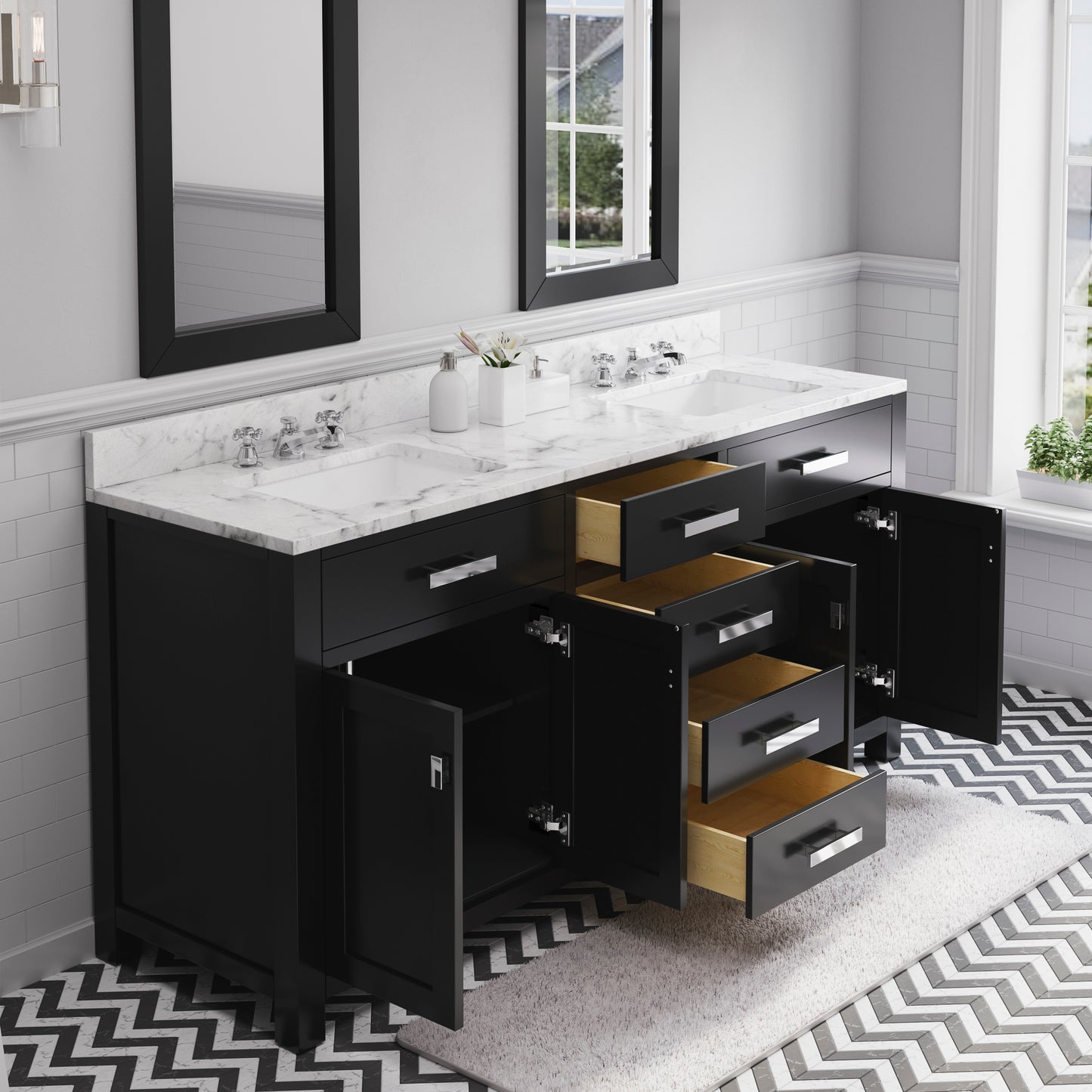 72 Inch Double Sink Bathroom Vanity set. The Madison Collection