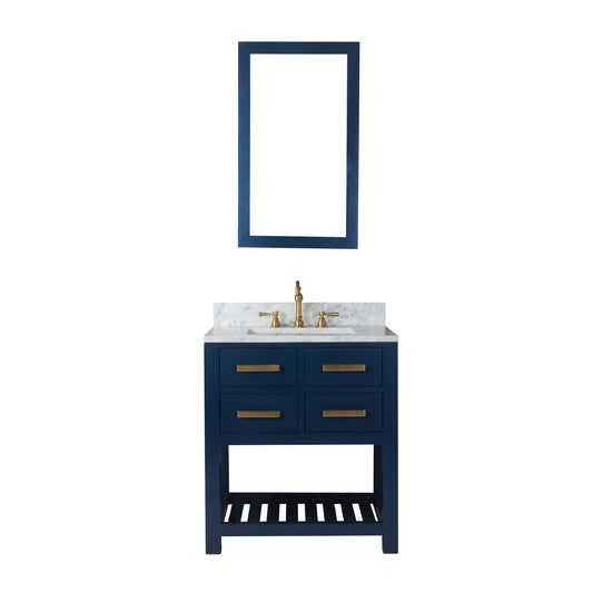 30 Inch Single Sink Bathroom Vanity With Faucet And Mirror From The Madalyn Collection