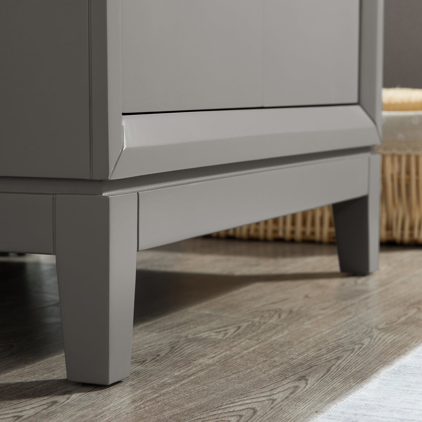 Elizabeth 30-Inch Single Sink Carrara White Marble Vanity In Cashmere Grey set