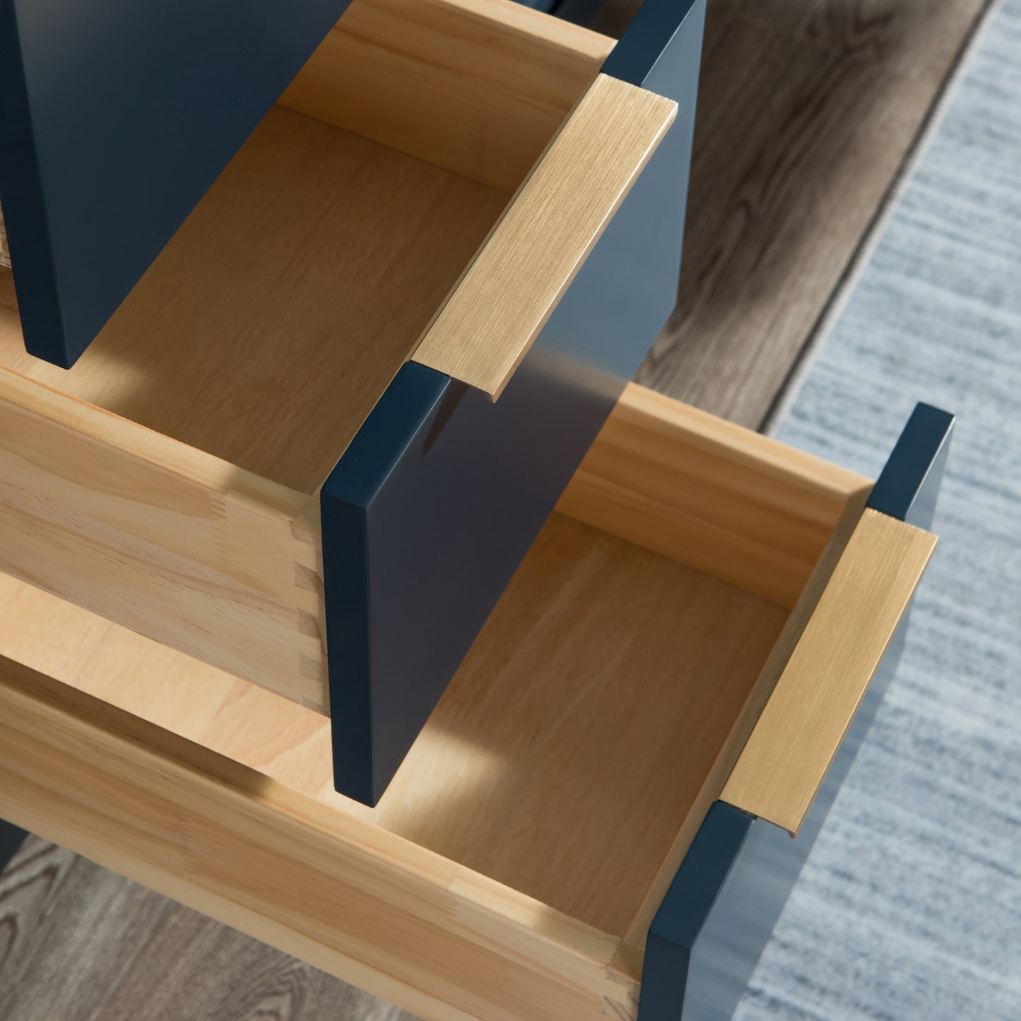 Elizabeth 48-Inch Single Sink Carrara White Marble Vanity In Monarch Blue set