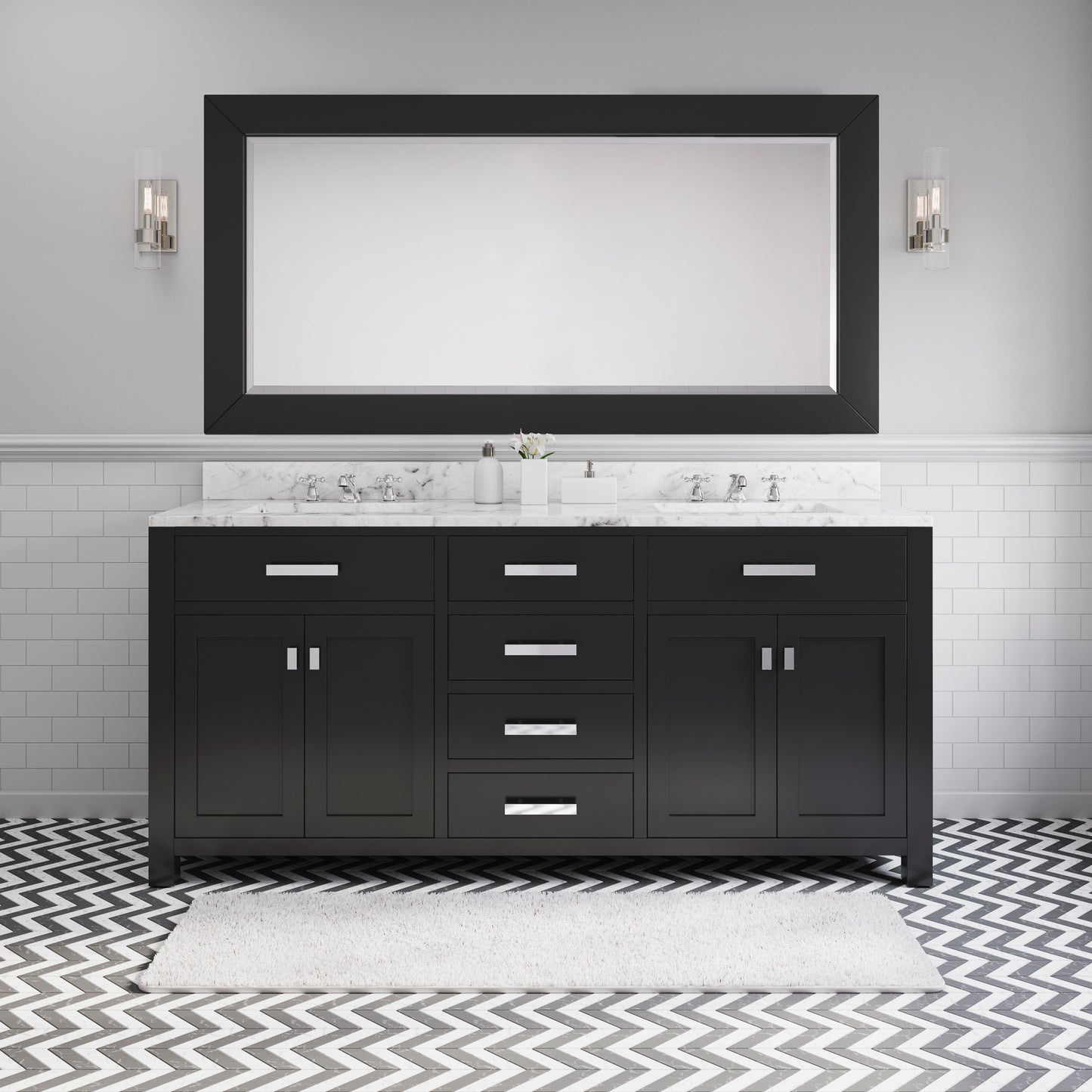 72 Inch Double Sink Bathroom Vanity set. The Madison Collection