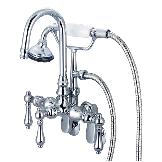 Vintage Classic Adjustable Tub Faucet Multi Finish With Lever and Cross Handles