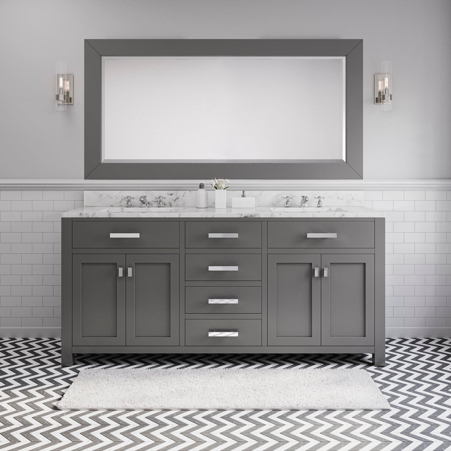 72 Inch Double Sink Bathroom Vanity set. The Madison Collection